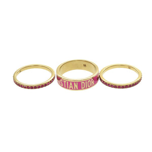美品 クリスチャンディオール Dior Code 3連リング メタル 11.5号 ゴールド ピンク 指輪 0880【中古】Christian Dior