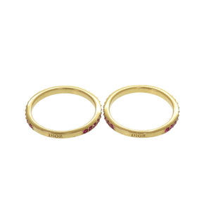 美品 クリスチャンディオール Dior Code 3連リング メタル 11.5号 ゴールド ピンク 指輪 0880【中古】Christian Dior