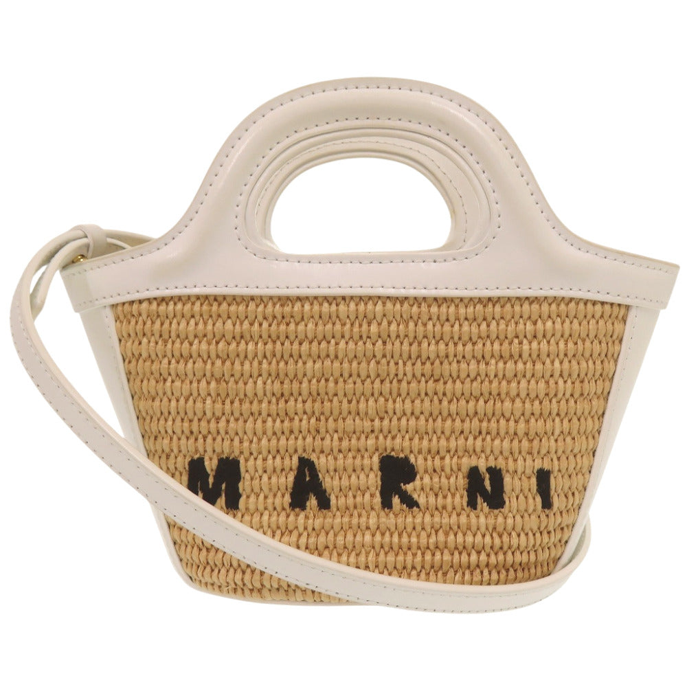 マルニ トロピカリア マイクロ BMMP0067Q0 P3860 ショルダーバッグ レザー ポリアミド ベージュ 0949【中古】MARNI