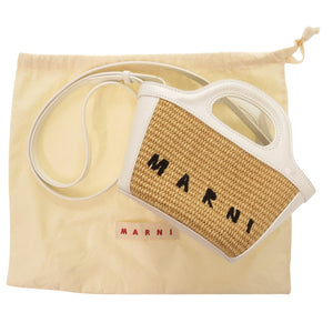 マルニ トロピカリア マイクロ BMMP0067Q0 P3860 ショルダーバッグ レザー ポリアミド ベージュ 0949【中古】MARNI