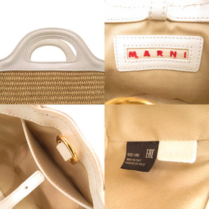 マルニ トロピカリア マイクロ BMMP0067Q0 P3860 ショルダーバッグ レザー ポリアミド ベージュ 0949【中古】MARNI