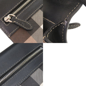 美品 バーバリー チェック柄 フォンケース レザー PVC ブラウン ショルダーバッグ ポシェット 0974【中古】BURBERRY