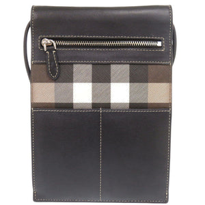美品 バーバリー チェック柄 フォンケース レザー PVC ブラウン ショルダーバッグ ポシェット 0974【中古】BURBERRY