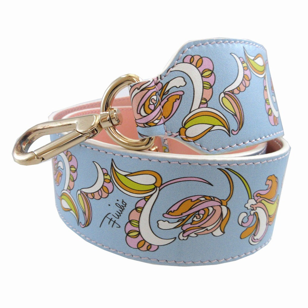 美品 エミリオプッチ レザー 水色 ショルダーストラップ 0986【中古】EMILIO PUCCI
