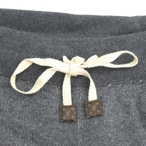 未使用 ルイ ヴィトン ロゴワッペン カシミヤ ナイロン サイズL グレー スウェットパンツ LV 1002【中古】LOUIS VUITTON メンズ