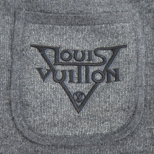 未使用 ルイ ヴィトン ロゴワッペン カシミヤ ナイロン サイズL グレー スウェットパンツ LV 1002【中古】LOUIS VUITTON メンズ