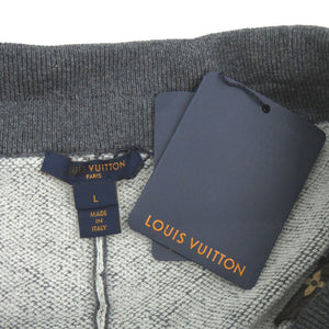 未使用 ルイ ヴィトン ロゴワッペン カシミヤ ナイロン サイズL グレー スウェットパンツ LV 1002【中古】LOUIS VUITTON メンズ