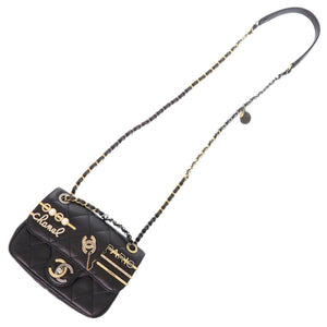 新品同様 シャネル マトラッセ クリップココ ラムスキン ブラック チェーンショルダーバッグ 黒 1014【中古】CHANEL