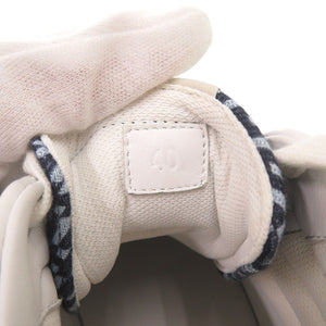 未使用 エルメス ガッド キャンバス レザー サイズ40 ネイビー ホワイト ハイカット スニーカー 1055【中古】HERMES