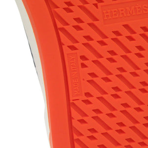 未使用 エルメス ガッド キャンバス レザー サイズ40 ネイビー ホワイト ハイカット スニーカー 1055【中古】HERMES