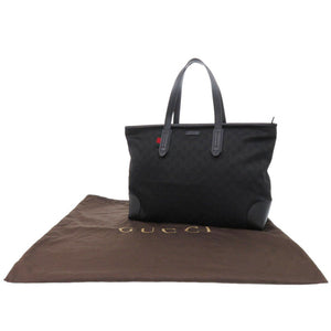 美品 グッチ 308928 GGキャンバス ブラック トートバッグ 黒 1092【中古】GUCCI