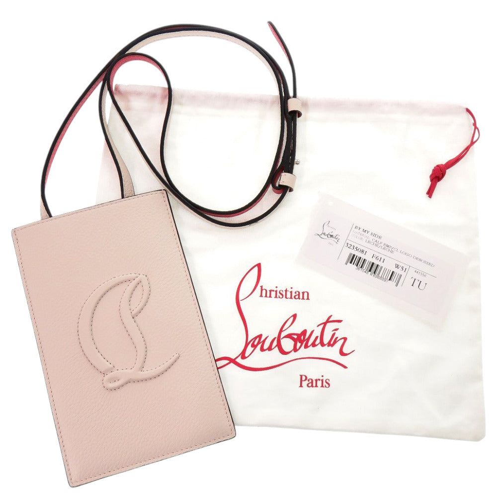 未使用品 クリスチャンルブタン By My Side フォンショルダーバッグ レザー ピンク 1114【中古】Christian Louboutin