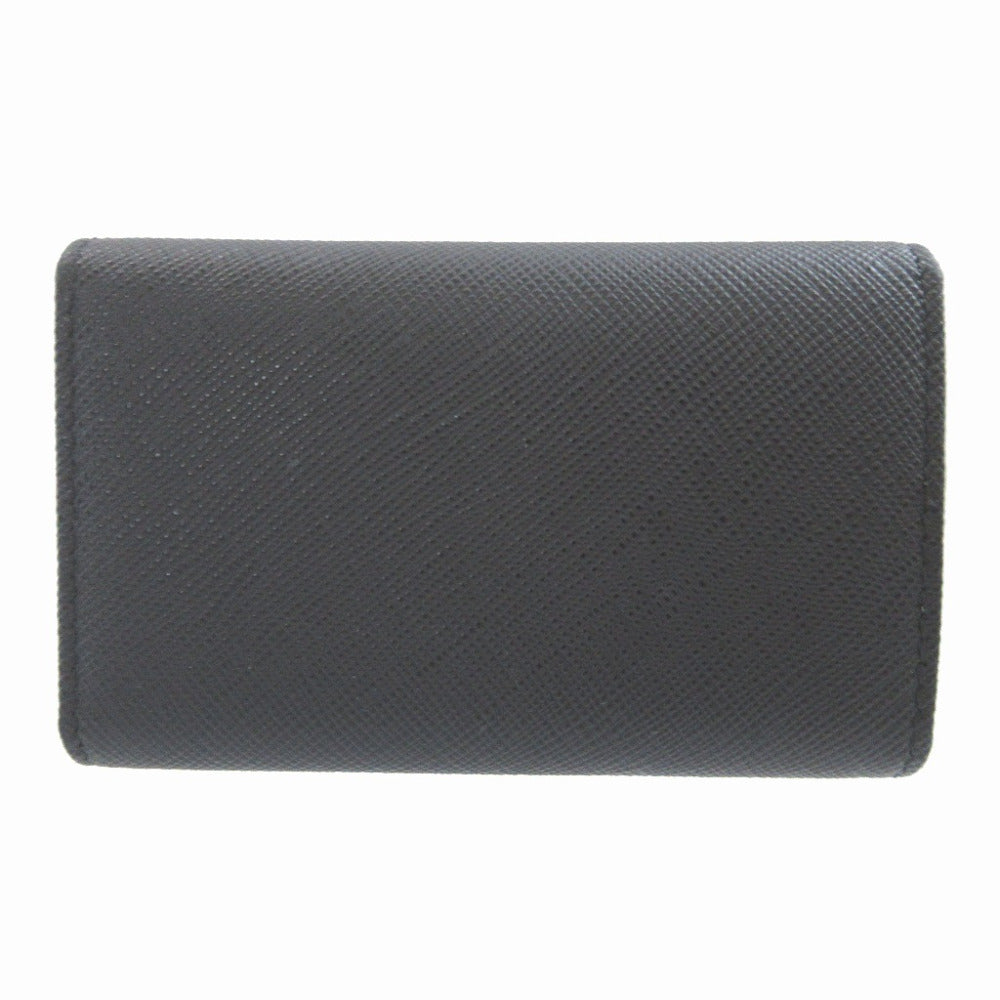 新品同様 プラダ 1PG004 サフィアーノレザー ブラック 黒 4連 キーケース 1123【中古】PRADA