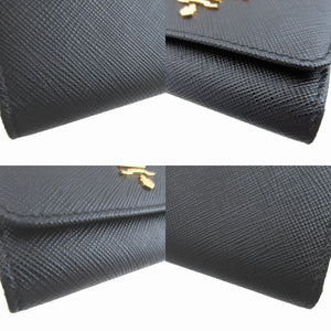 新品同様 プラダ 1PG004 サフィアーノレザー ブラック 黒 4連 キーケース 1123【中古】PRADA