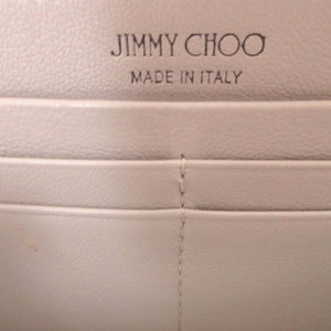 未使用 ジミーチュウ MALOU レザー シルバー ラウンドファスナー長財布 財布 1136【中古】JIMMY CHOO