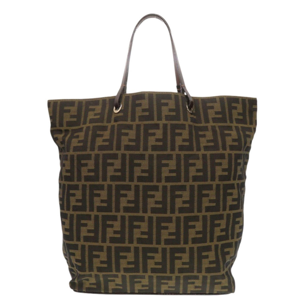 フェンディ ズッカ柄 キャンバス レザー ブラウン トートバッグ 1143【中古】FENDI