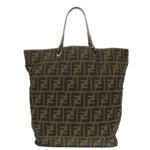 フェンディ ズッカ柄 キャンバス レザー ブラウン トートバッグ 1143【中古】FENDI