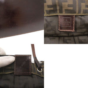 フェンディ ズッカ柄 キャンバス レザー ブラウン トートバッグ 1143【中古】FENDI