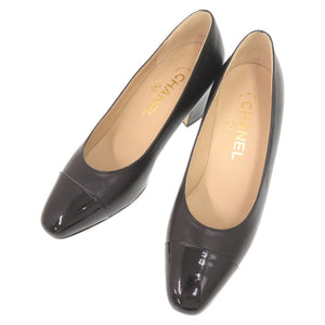 未使用 シャネル ココマーク サイズ35C レザー パテント ブラック パンプス 黒 1161【中古】CHANEL