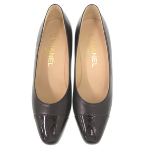 未使用 シャネル ココマーク サイズ35C レザー パテント ブラック パンプス 黒 1161【中古】CHANEL