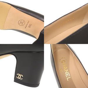 未使用 シャネル ココマーク サイズ35C レザー パテント ブラック パンプス 黒 1161【中古】CHANEL