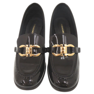 美品 サルヴァトーレフェラガモ ガンチーニ パテントレザー サイズ5 1/2 ブラック パンプス 黒 1162【中古】Salvatore Ferragamo