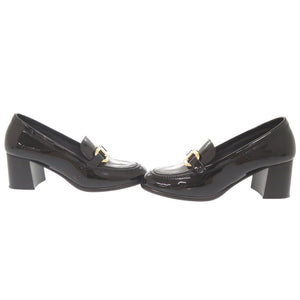 美品 サルヴァトーレフェラガモ ガンチーニ パテントレザー サイズ5 1/2 ブラック パンプス 黒 1162【中古】Salvatore Ferragamo