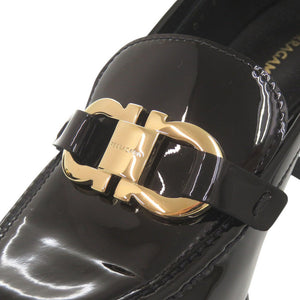 美品 サルヴァトーレフェラガモ ガンチーニ パテントレザー サイズ5 1/2 ブラック パンプス 黒 1162【中古】Salvatore Ferragamo