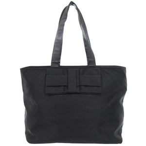 美品 プラダ ロゴ リボン 1BG052 ブラック トートバッグ 黒 1166【中古】PRADA