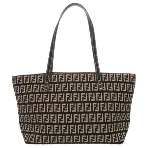 美品 フェンディ ズッカ柄 キャンバス ブラックハンドバッグ 黒 1175【中古】FENDI