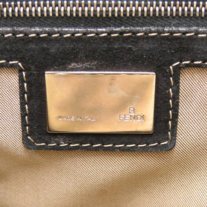 美品 フェンディ ズッカ柄 キャンバス ブラックハンドバッグ 黒 1175【中古】FENDI