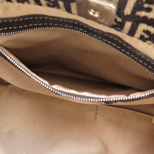 美品 フェンディ ズッカ柄 キャンバス ブラックハンドバッグ 黒 1175【中古】FENDI