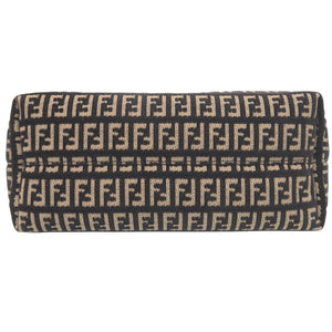 美品 フェンディ ズッカ柄 キャンバス ブラックハンドバッグ 黒 1175【中古】FENDI