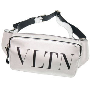 美品 ヴァレンティノ ガラヴァーニ VLTN XY2B0719UYS レザー シルバー ウエストバッグ ボディバッグ 1204【中古】Valentino Garavani メンズ