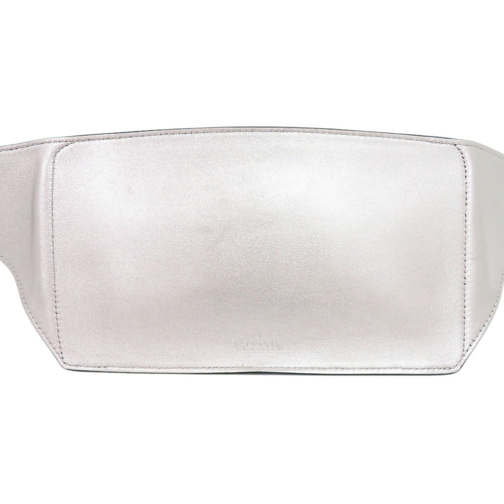美品 ヴァレンティノ ガラヴァーニ VLTN XY2B0719UYS レザー シルバー ウエストバッグ ボディバッグ 1204【中古】Valentino Garavani メンズ