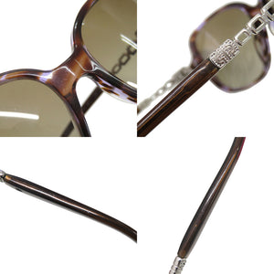 ブルガリ ロゴ プラスチック ラインストーン ブラウン サングラス 1206【中古】BVLGARI