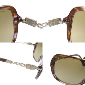 ブルガリ ロゴ プラスチック ラインストーン ブラウン サングラス 1206【中古】BVLGARI
