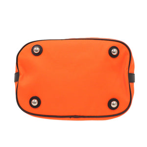 美品 モスキーノ ナイロン レザー オレンジ ブラック 2way ハンドバッグ ショルダーバッグ 1269【中古】MOSCHINO