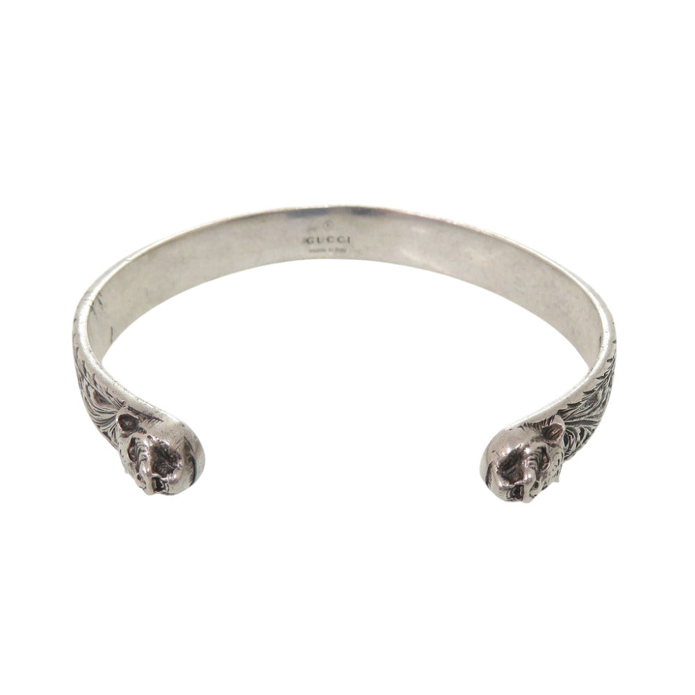 グッチ インターロッキングG ライオンヘッド 433575-J8400 シルバー925 バングル シルバー 1276【中古】GUCCI メンズ