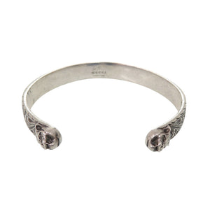 グッチ インターロッキングG ライオンヘッド 433575-J8400 シルバー925 バングル シルバー 1276【中古】GUCCI メンズ