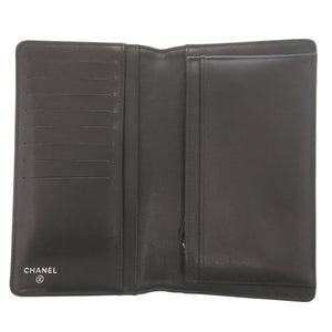美品 シャネル ボーイシャネル ココマーク ラムスキン 26番台 ブラック 長財布 黒 1296【中古】CHANEL