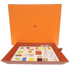 未使用 エルメス アトリウム ソー エルメス PM ウッド/トリヨンリス コロラド インテリアトレイ 赤 1313【中古】HERMES