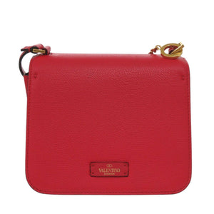 美品 ヴァレンティノ ガラヴァーニ Vスリング レザー レッド ショルダーバッグ 赤 1315【中古】Valentino Garavani