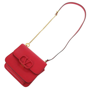 美品 ヴァレンティノ ガラヴァーニ Vスリング レザー レッド ショルダーバッグ 赤 1315【中古】Valentino Garavani