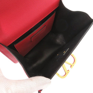 美品 ヴァレンティノ ガラヴァーニ Vスリング レザー レッド ショルダーバッグ 赤 1315【中古】Valentino Garavani