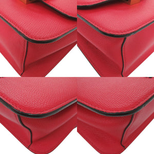 美品 ヴァレンティノ ガラヴァーニ Vスリング レザー レッド ショルダーバッグ 赤 1315【中古】Valentino Garavani