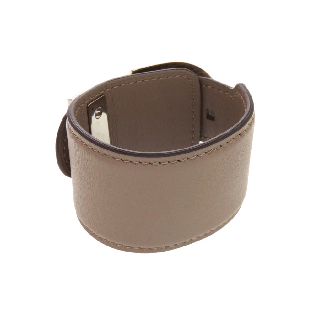 デルボー ブレスレット レザー グレー 1319【中古】DELVAUX