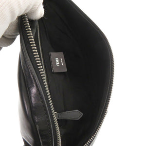 フェンディ バグズアイ 7VA434 レザー ブラック ボディバッグ ウエストバッグ 黒 1331【中古】FENDI