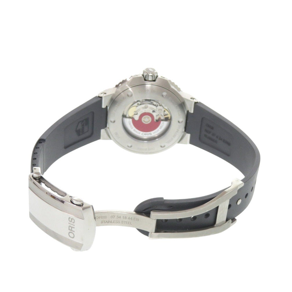 新品同様 オリス アクイス デイト 01 733 7730 4153 SS ラバー グレー 自動巻き 腕時計 1336【中古】ORIS