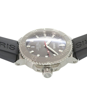 新品同様 オリス アクイス デイト 01 733 7730 4153 SS ラバー グレー 自動巻き 腕時計 1336【中古】ORIS